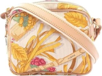 Loewe Pre-owned Cross Body Bags, female, Multicolor, Size: ONE SIZE Pre-owned Canvas Leather Shoulder Bag