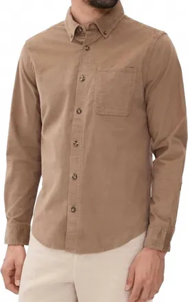 Fair Harbor Mens Wilder Stretch Corduroy Shirt In Oak