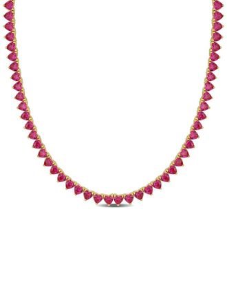 Rina Limor Silver 31.20 Ct. Tw. Lab-Grown Ruby Necklace