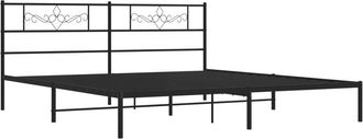 vidaXL Estructura Cama Sin Colch&oacute;n Con Cabecero Metal Negro 180x200 Cm Vidaxl