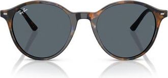 Ray-Ban 53mm Bernard Phantos Round Sunglasses in Havana Yellow E Blue /Blue at Nordstrom