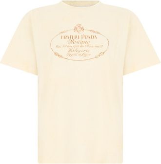 Prada Yellow Graphic Crew Neck T-Shirt