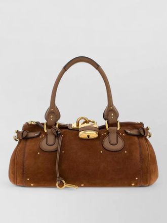 Chlo&eacute; suede paddington shoulder bag top handle