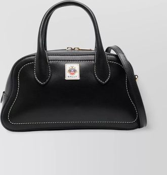 Bally structured contrast shoulder bag handles