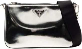 Prada Pre-owned Vintage Crossbody Bag - Dames - Vintage Schoudertas - Grijs - ONE Size - Leer - Vintage