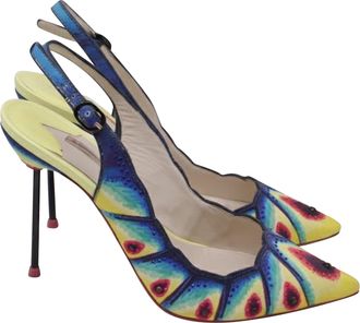 Sophia Webster Embellished Slingback Pumps in Multicolor Satin