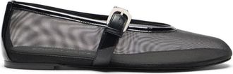 Stuart Weitzman Sai Bareitall Mary Jane Flat - Dames - Ballerinas - Zwart - 40 EU - Leer - Schoenen