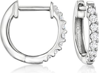 Ross-Simons Lab-Grown Diamond Hoop Earrings in Sterling Silver