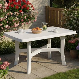 Dmora Dmora Table DExt&eacute;rieur Rectangulaire, Made In Italy, Couleur Blanche, Dimensions 88 X 72 X 138 Cm