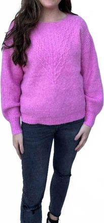 Pink Martini Womens Cable Sweater In Pink