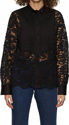 Sanctuary Serendipity Lace Tuxedo Shirt In Black