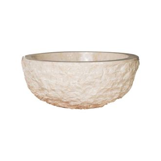 Wanda Collection Lavabo sobre encimera roma de m&aacute;rmol crema 35 cm
