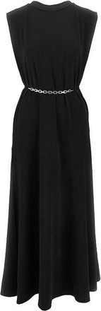 Pinko Jersey long dress with chain belt Woman S