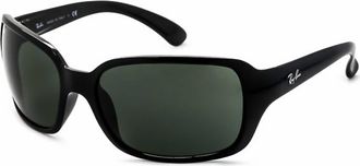 Ray-Ban Womens 0Rb4068 Wrap Sunglasses In Black/ Crystal Green
