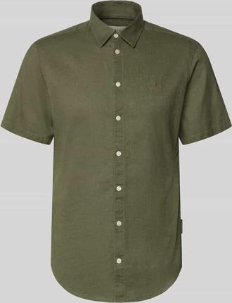 Casual Friday Casual Friday Slim Fit Freizeithemd aus Leinen-Baumwoll-Mix Modell AKSEL in Dunkelgruen, Gr&ouml;&szlig;e XXL