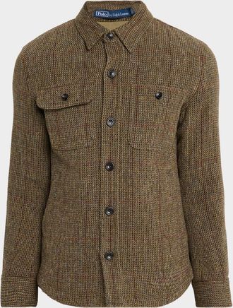 Polo Ralph Lauren Mens Tick-Weave Harris Tweed Jacket