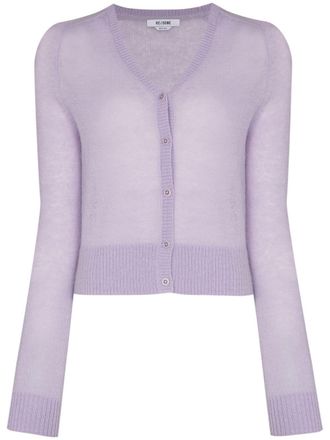 Re/Done Cardigan con scollo a V - Viola