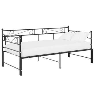 Berkfield Home Pull-out Sofa Bed Frame Black Metal 90x200 cm