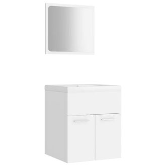 Berkfield Home Bathroom Furniture Set White Engineered Wood