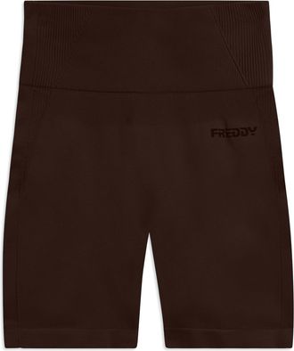 Freddy Leggings Corti Seamless con Vita Alta e Inserti in Costina