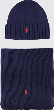 Polo Ralph Lauren Two-Piece Set with Ribbed Pure Wool Hat and Scarf