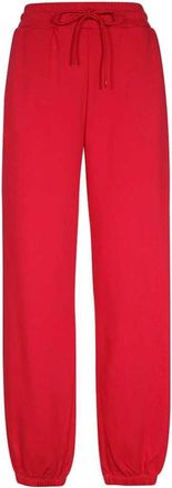 Msgm Bedrukte katoenen joggingbroek - Dames - Sweatpants - Rood - 2XS - Katoen - Broeken