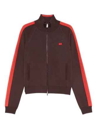 Wales Bonner zip-fastening striped sweatshirt - men - Polyester/Nylon/Viscose - L - Brown