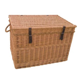 Red Hamper Wicker 72cm Chest Storage Basket in Brown