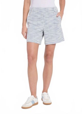 Lyss&eacute; Lily Summer Azzurro Tweed Short In Blue Pattern