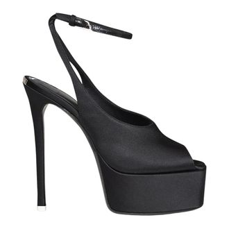 The Attico Ornella 140 Sandaal - Dames - Schoenen - Zwart - Maat: 38 EU Leer