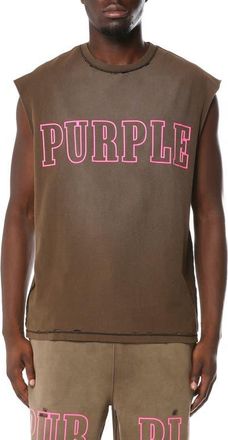 Purple Textured Sleeveless Graphic T-Shirt in Black at Nordstrom, Size Xx-Large