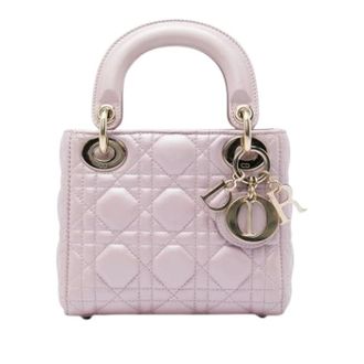 Dior Pre-owned Mini Lady Dior - Dames - Pre-owned - Roze - Maat: ONE Size Leer