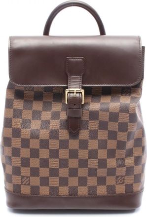 Louis Vuitton Brown Coated Canvas Leather Backpack (Pre-Owned)
