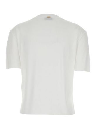 Herno Womens T-Shirt Round Neck White Lyocell T-Shirts & Jerseys