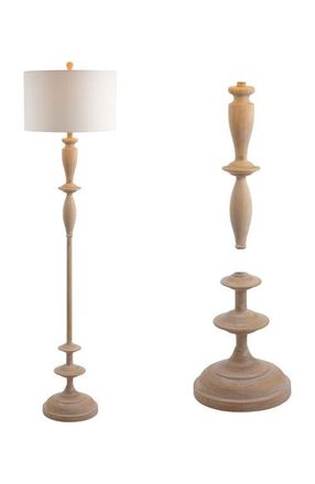 Jonathan Y Designs Aldrin 63.5 Resin LED Floor Lamp, Brown wood finish at Nordstrom