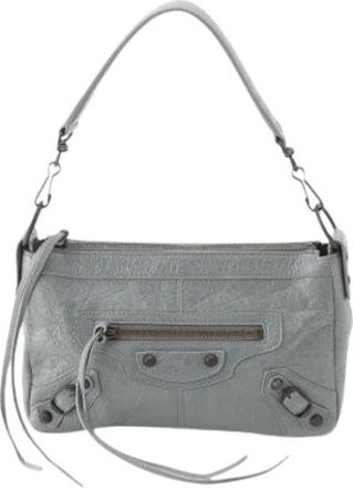 Balenciaga Pre-owned Satchel - Dames - Vintage Schoudertas - Grijs - ONE Size - Leer - Vintage