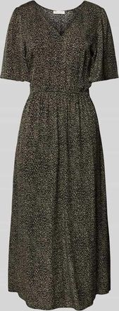 Marc O'Polo Ausgestelltes Midikleid aus fließendem Viskose-Twill in Black, Größe 36