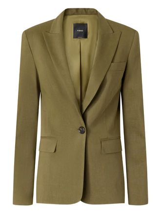 Pinko tailored-fit blazer - women - Acetate/Elastane/Viscose/Polyester/Linen/Flax - 42 - Green