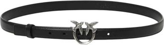 Pinko Love Birds Leren Riem - Dames - Riemen - Zwart - L - Leer - Accessoires