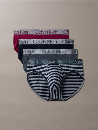 Calvin Klein Mens Chromatic 4-Pack Hip Brief - Multi - XL