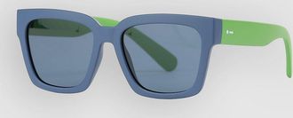 Dot Dash Huggy Blue-Green Satin Sonnenbrille blau