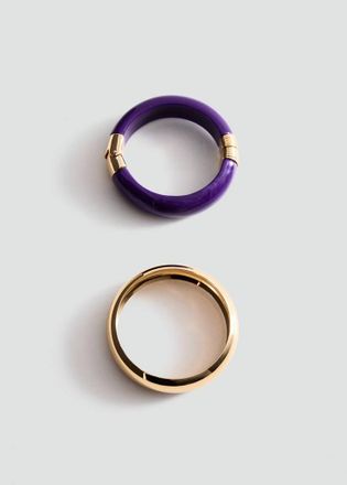 Mango Pack 2 bracciali design irregolare oro - Donna - Taglia unica - MANGO