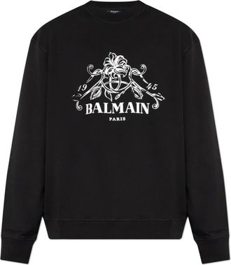 Balmain Paris Printed Sweatshirt - Heren - Sweatshirts - Zwart - 3XL - Katoen - Hoodies & sweatvesten