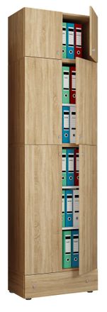 ebuy24 Armario De Oficina Vcm Xxxl Con 5 Compartimentos Con Accesorio Y Caj&oacute;n Armario De Archivo Moderno Con Puertas Giratorias Dimensiones Aprox. Al. 240 X 