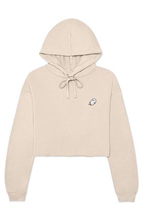 Dalix Womens Ghost Cropped Hoodie in Heather Dust at Nordstrom, Size Xx-Large
