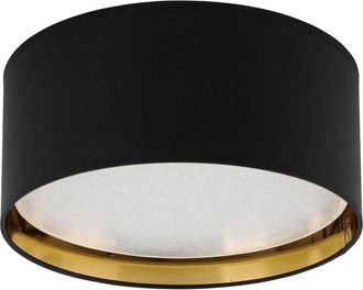 Luminosa Light Designs TK Bilbao Lámpara de techo cilíndrica de 45 cm, color negro, dorado y blanco, 4 bombillas E27