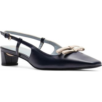 Frances Valentine Emma Slingback Pump in Navy/Oyster at Nordstrom, Size 6.5