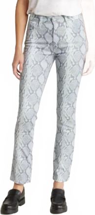 AG - Adriano Goldschmied The Mari Snake Print High-Waist Straight Jeans In Blue
