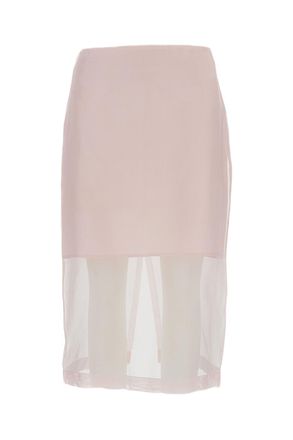 Federica Tosi Sheer Organza Silk Midi Skirt with Half-Slip Lining