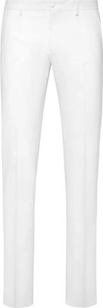 Philipp Plein Twill Wool Lange Broek - Heren - Nette broeken - Wit - S - Katoen - Broeken